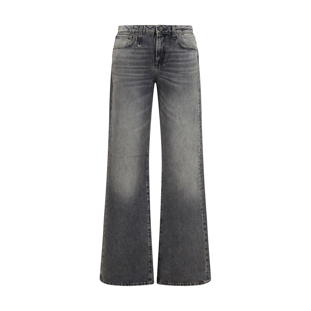 R13 Graue Jeans aus Baumwolle im geraden Schnitt