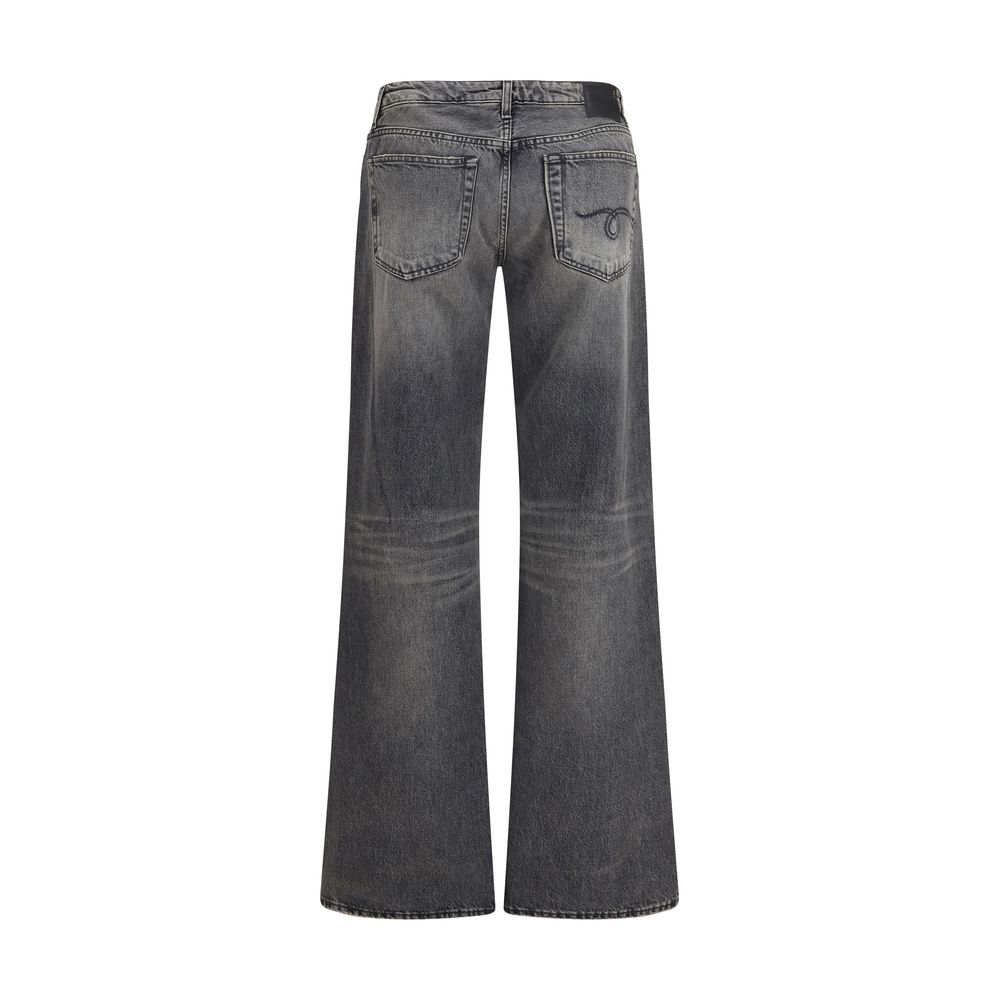 R13 Graue Jeans aus Baumwolle im geraden Schnitt