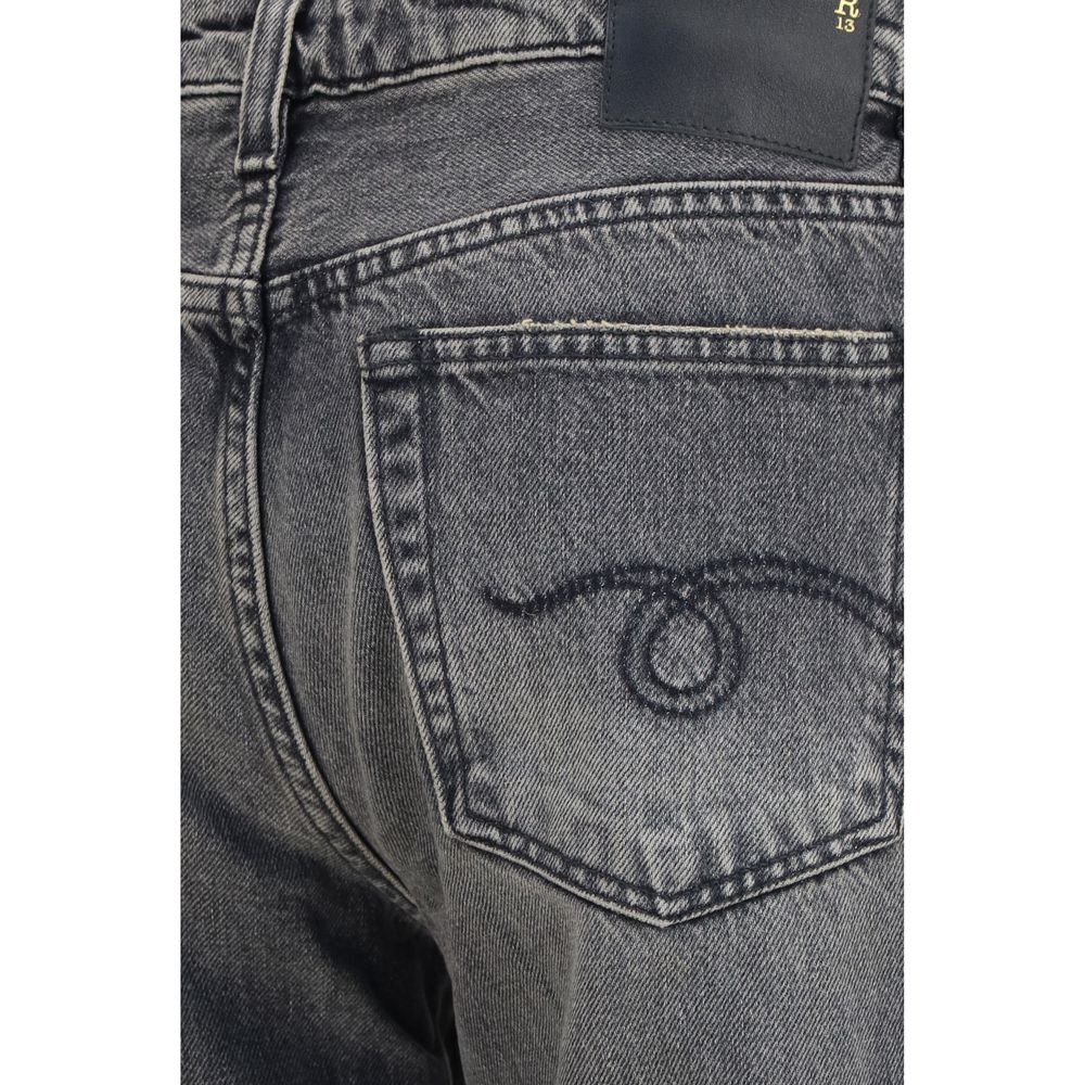 R13 Graue Jeans aus Baumwolle im geraden Schnitt