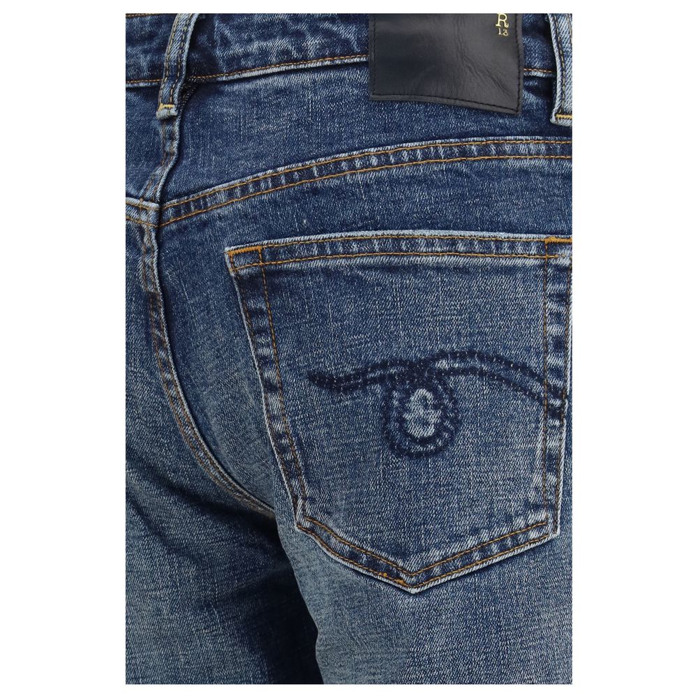 R13 Blaue Jeans aus Baumwolle im geraden Schnitt