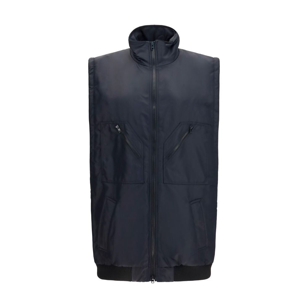 MM6 Schwarze ärmellose Jacke aus Polyamid
