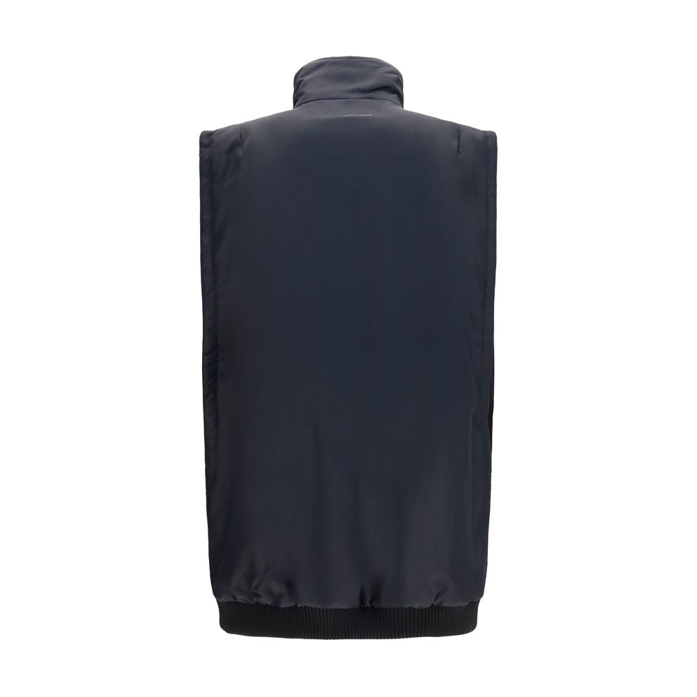 MM6 Schwarze ärmellose Jacke aus Polyamid