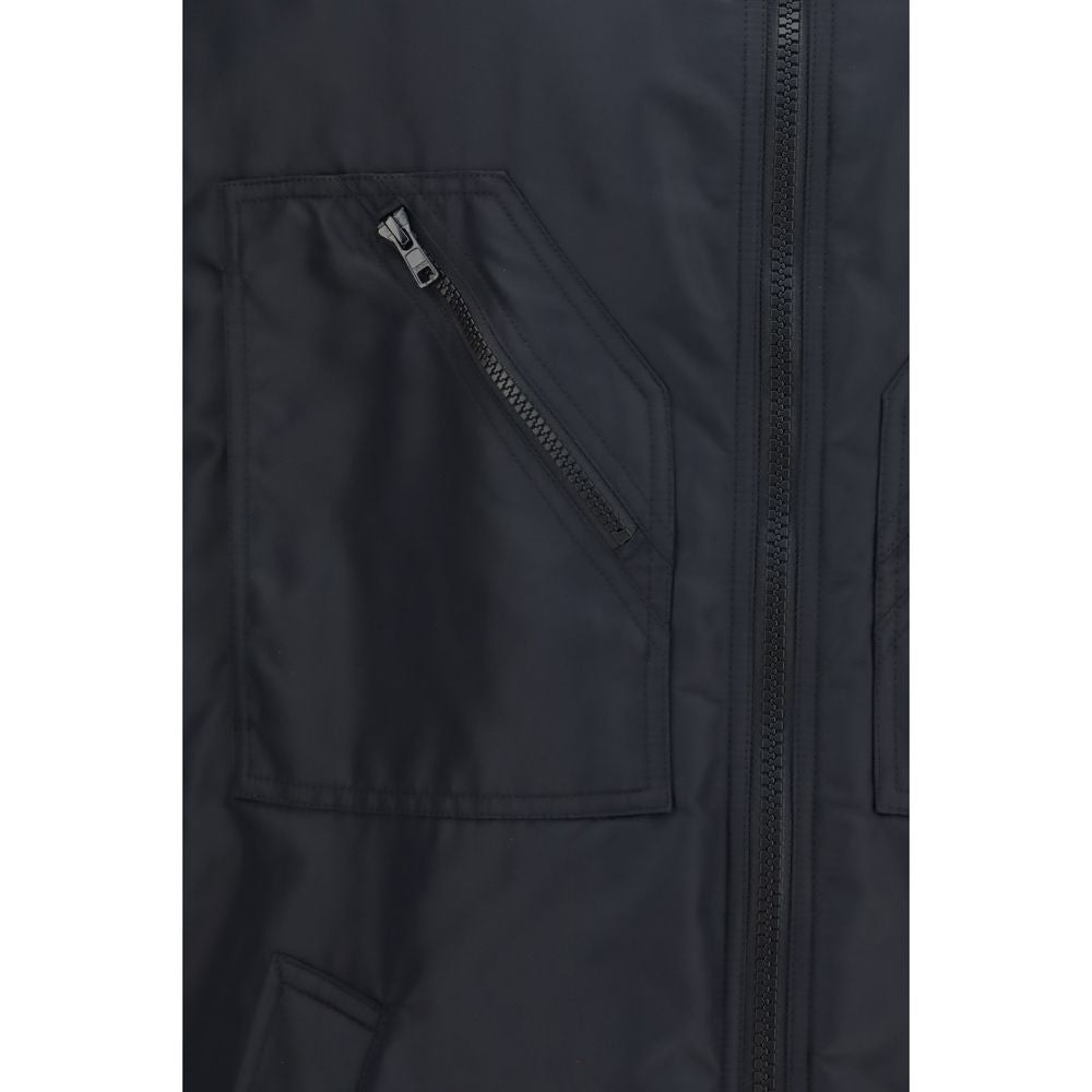 MM6 Schwarze ärmellose Jacke aus Polyamid
