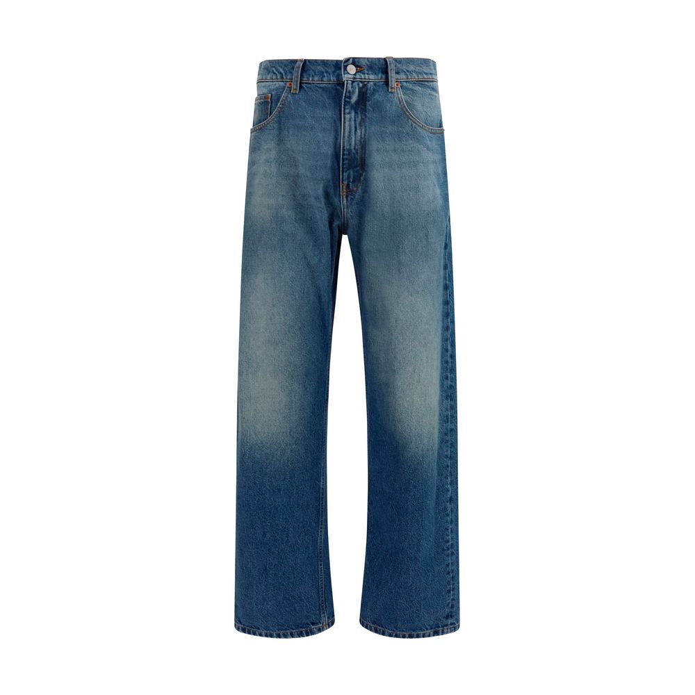 MM6 Blaue Jeans aus Baumwolle im geraden Schnitt