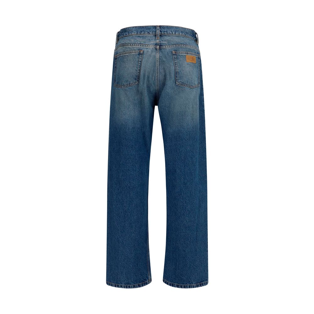 MM6 Blaue Jeans aus Baumwolle im geraden Schnitt