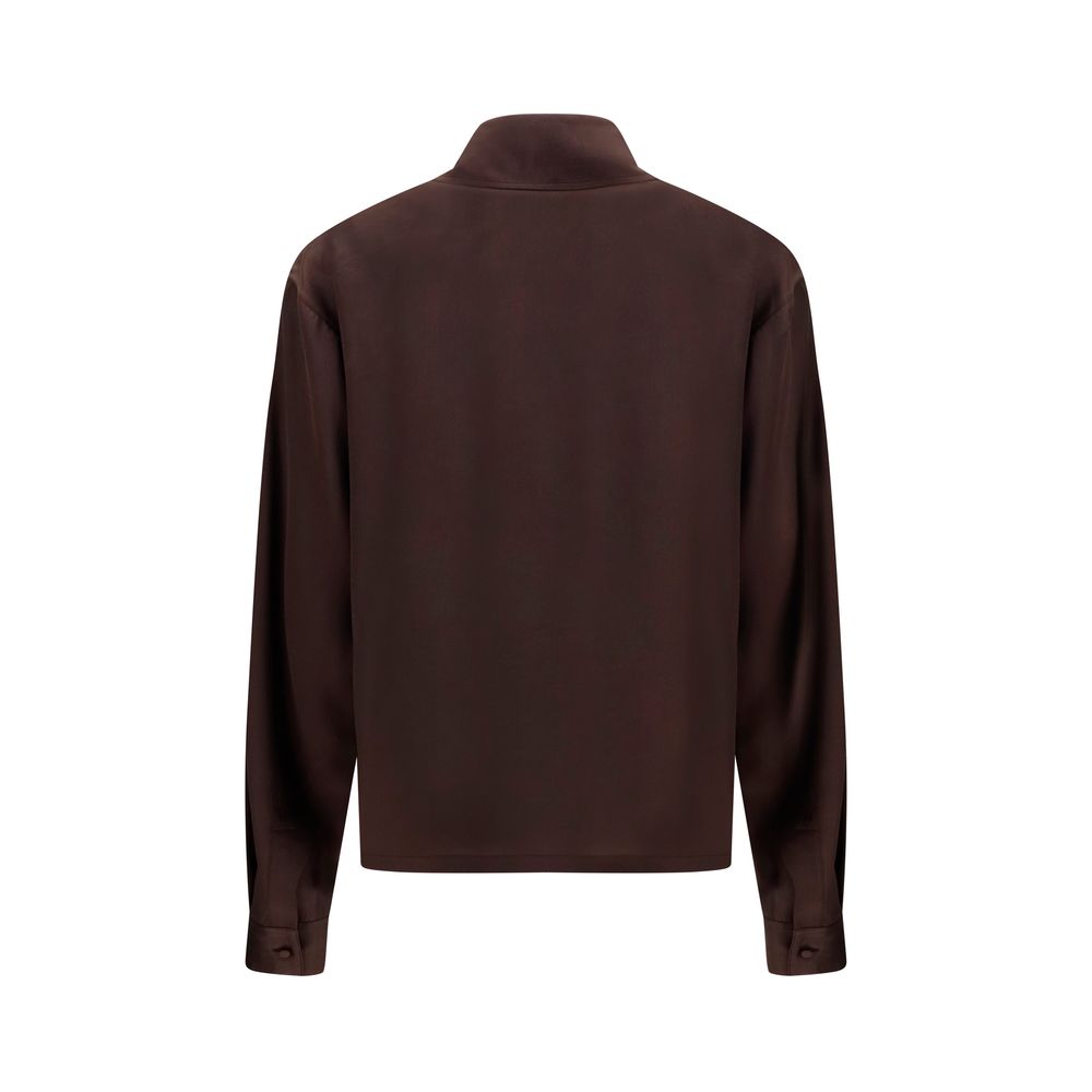 Tom Ford Braunes Seidenhemd