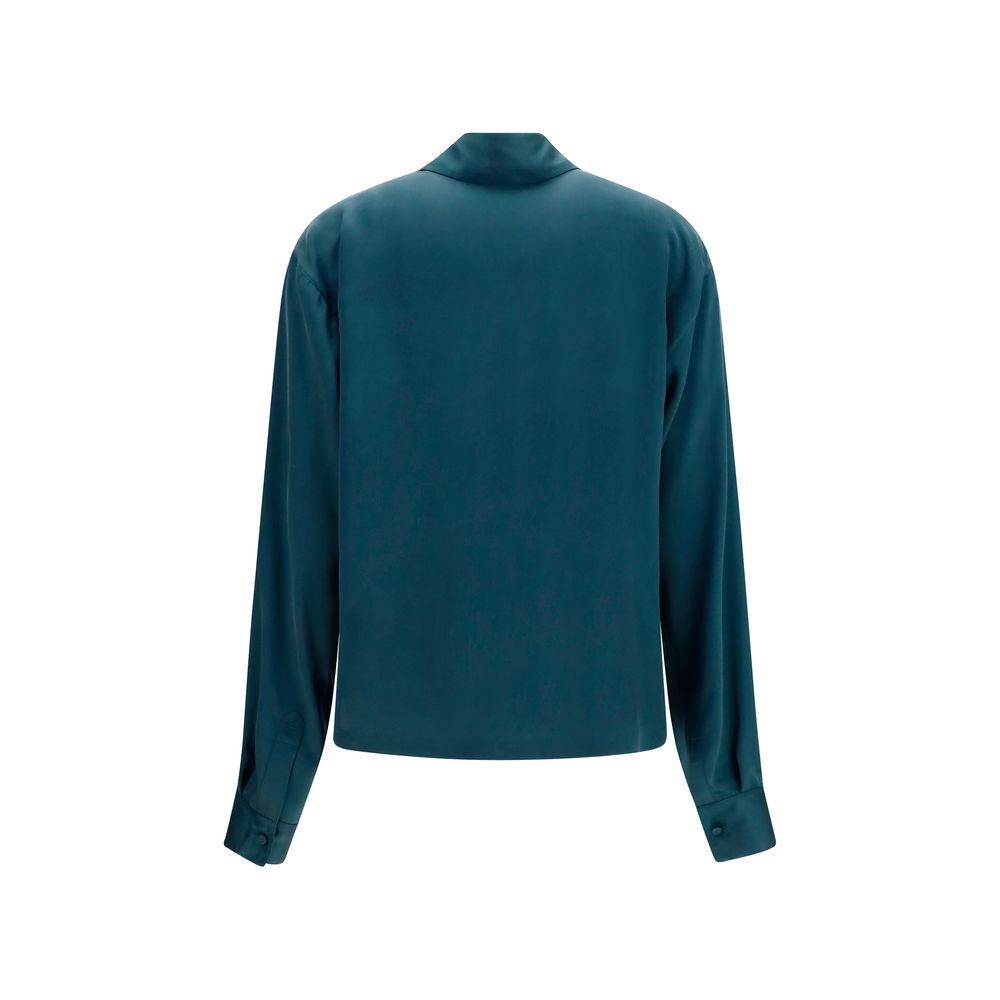 Tom Ford Blaues Seidenhemd