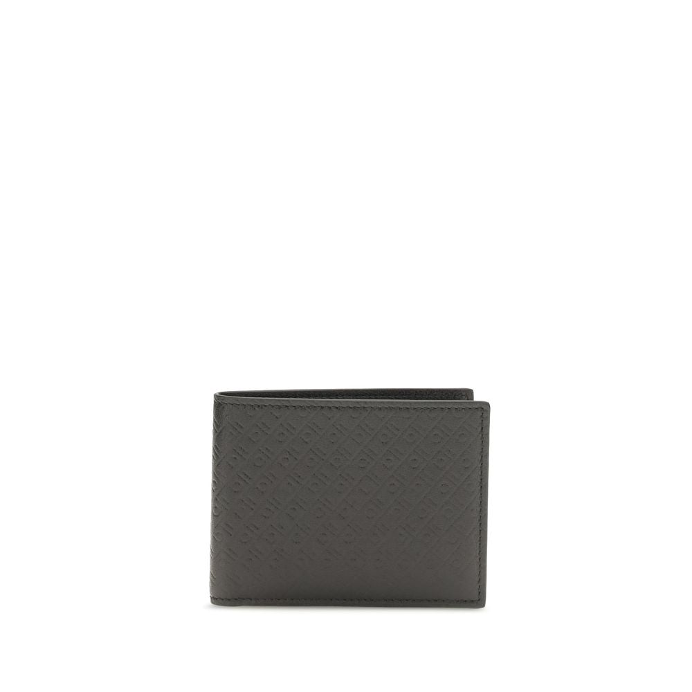 Ferragamo Schwarzes Kalbsleder Bos Taurus Portemonnaie