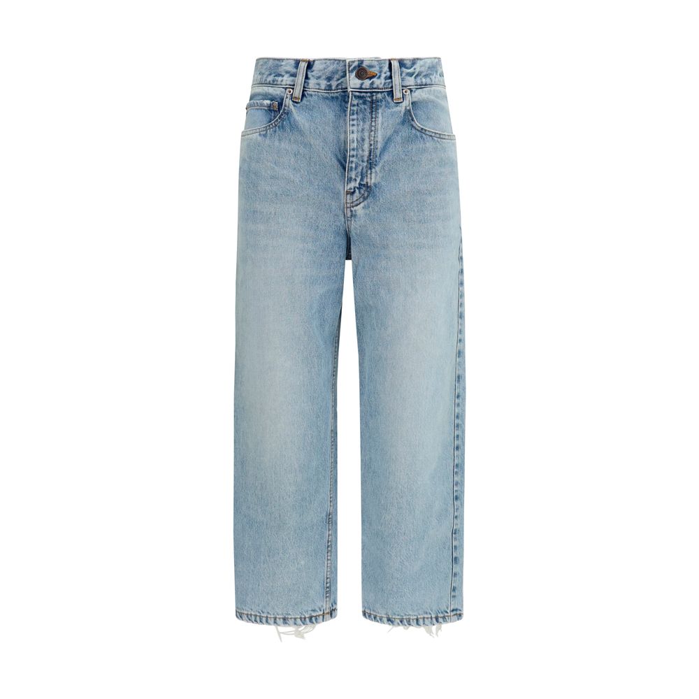 Balenciaga Blaue Cropped Jeans aus Baumwolle