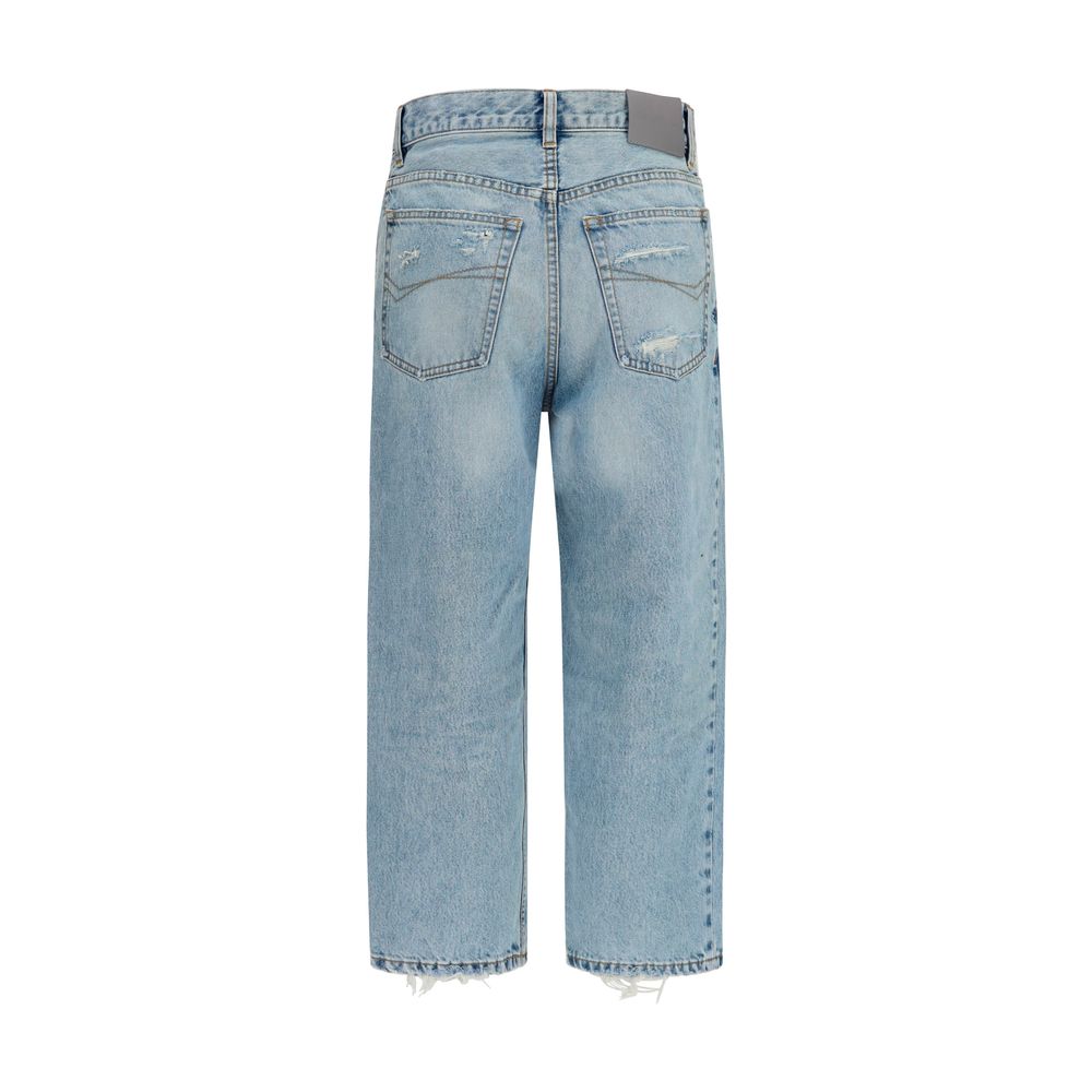 Balenciaga Blaue Cropped Jeans aus Baumwolle