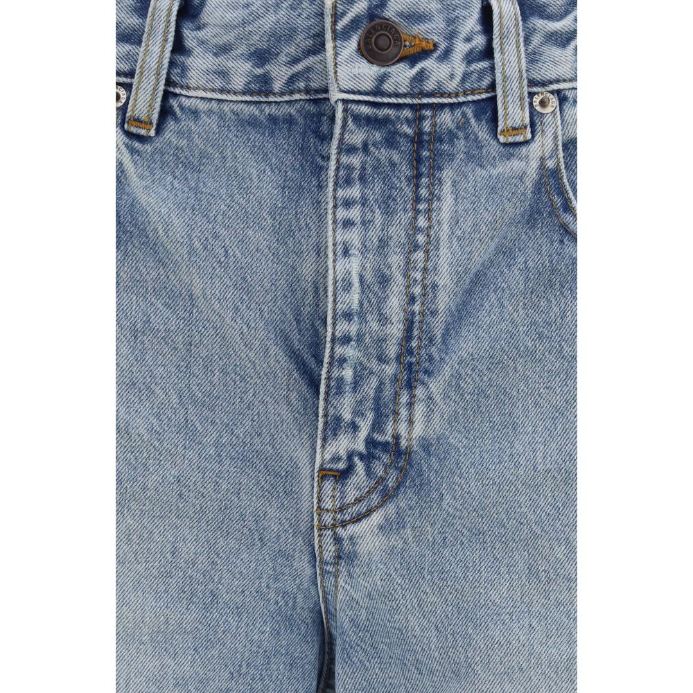 Balenciaga Blaue Cropped Jeans aus Baumwolle