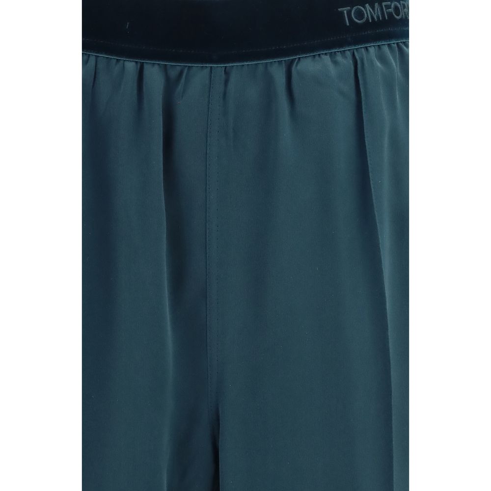 Tom Ford Blaue Seidenhose für die Freizeit