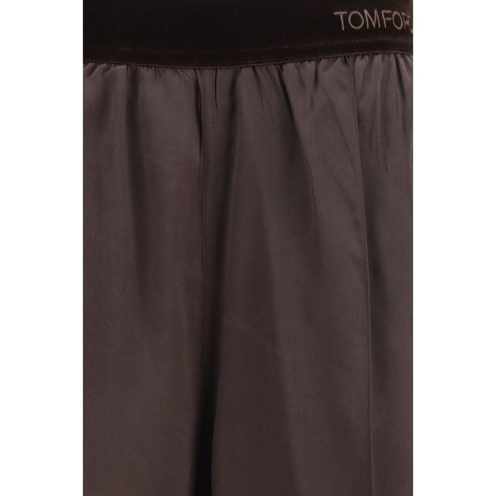 Tom Ford Braune Seidenhose Lässig