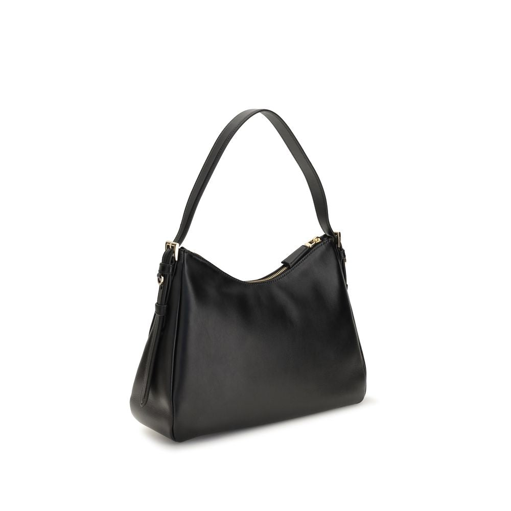Prada Schwarze Bos Taurus Kalbsleder Schultertasche