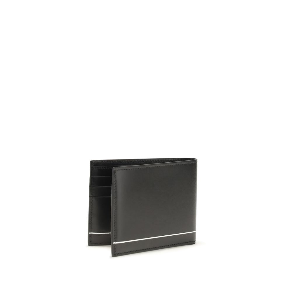 Ferragamo Schwarzes Kalbsleder Bos Taurus Portemonnaie