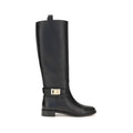 Ferragamo Schwarze Bos Taurus Kalbsleder-Stiefel