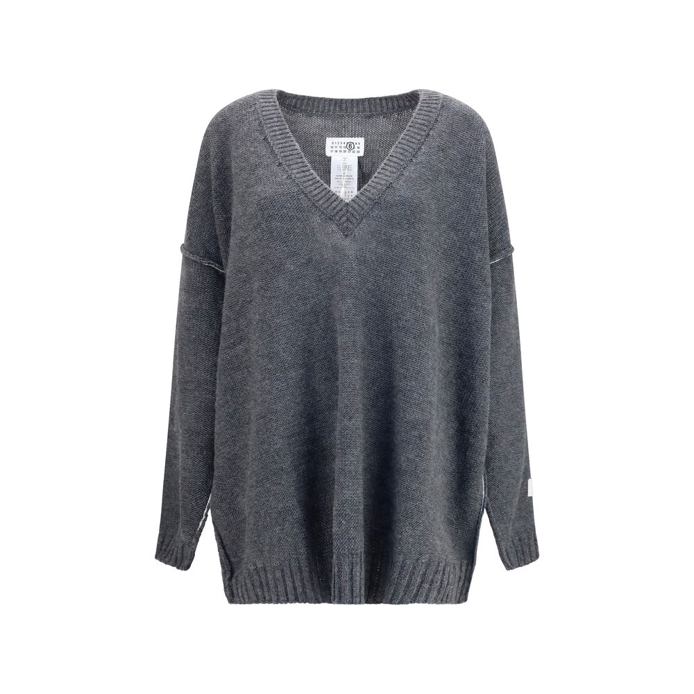 MM6 Graues Marabou-Sweatshirt