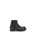 MM6 Schwarze Kalbshaut-Stiefeletten im Chelsea-Stil aus Bos Taurus-Leder