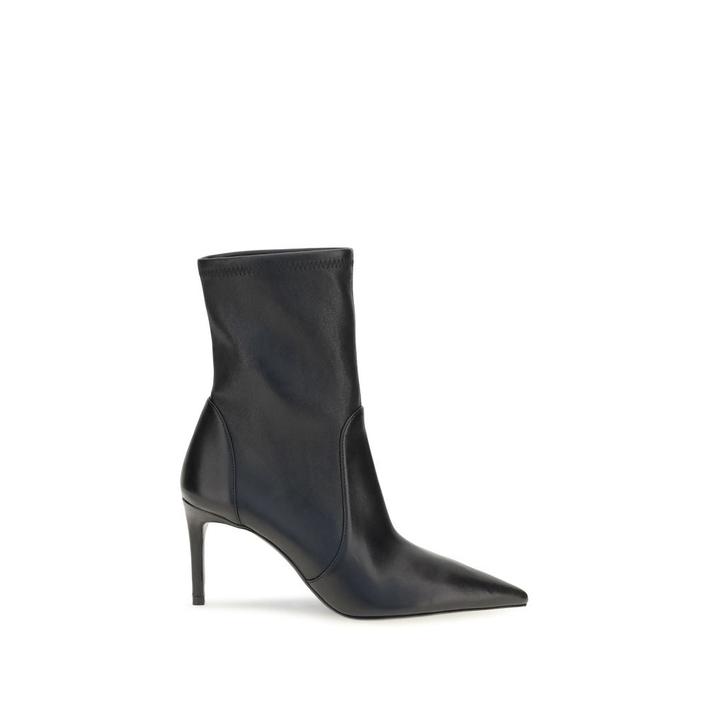 Stuart Weitzman Schwarze Ankle Boots aus Kalbsleder Bos Taurus