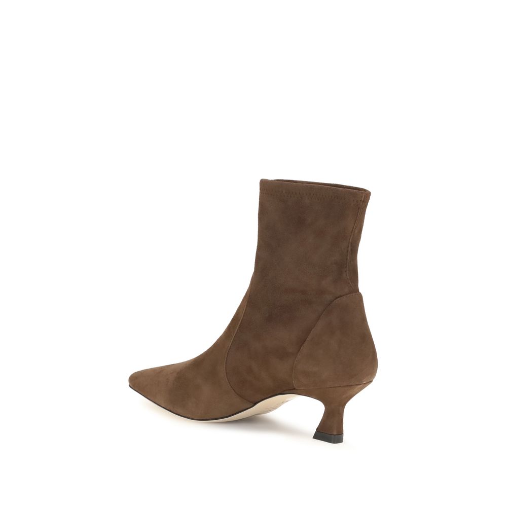 Stuart Weitzman Braune Ankle Boots aus Kalbsleder Bos Taurus