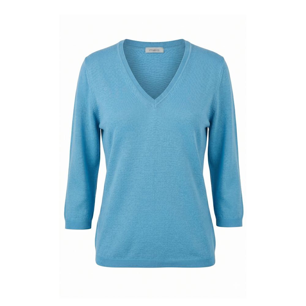Malo Blauer Damenpullover aus Seide