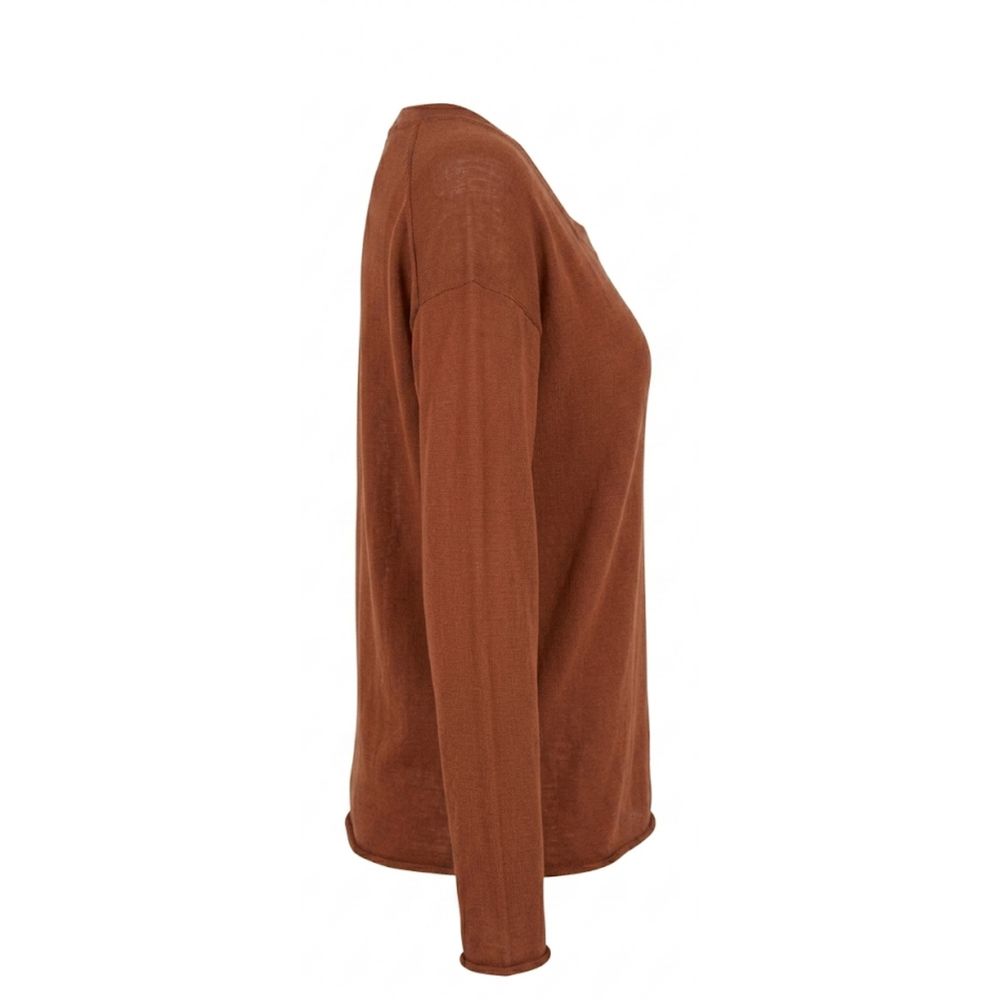 Malo Brauner Baumwollpullover für Damen