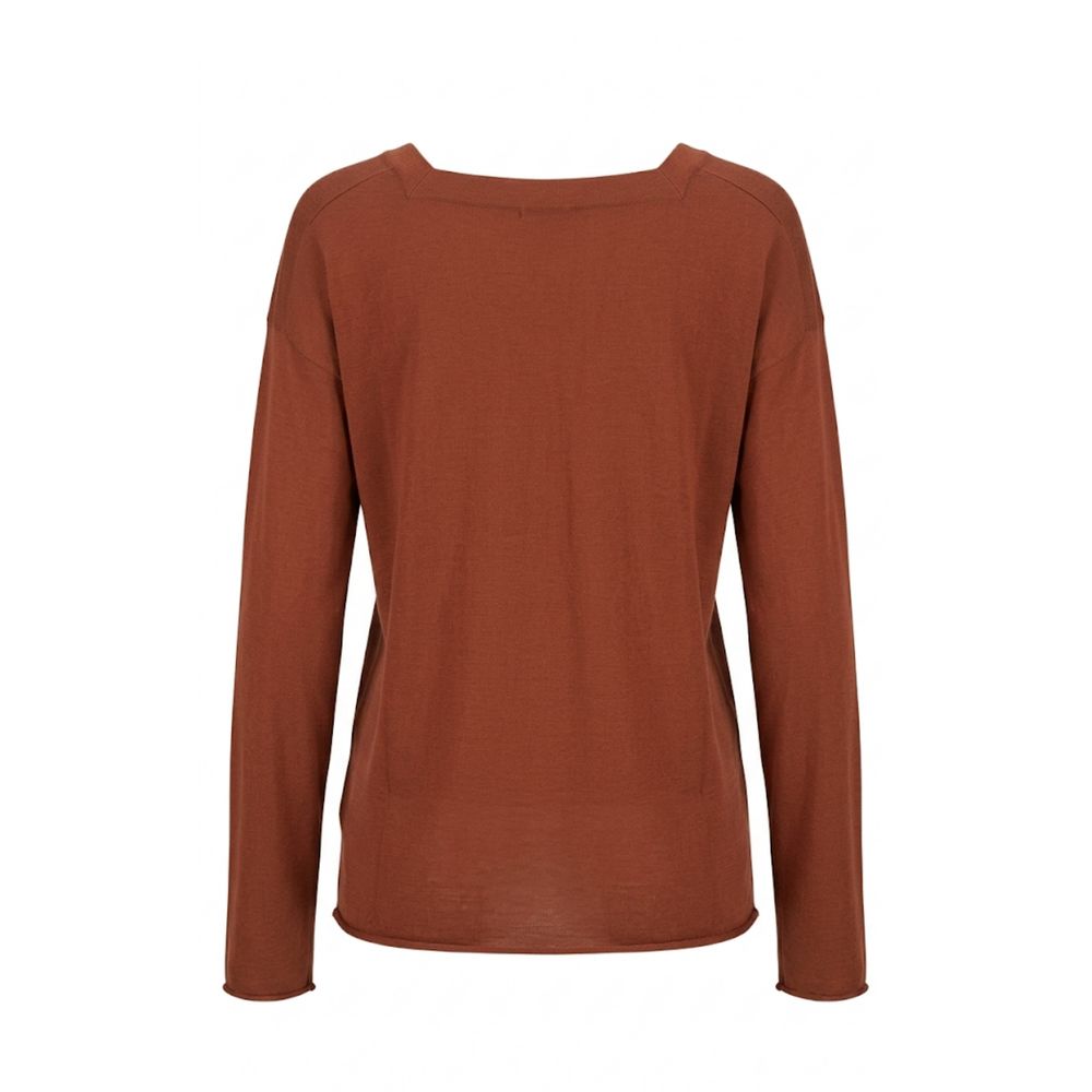 Malo Brauner Baumwollpullover für Damen
