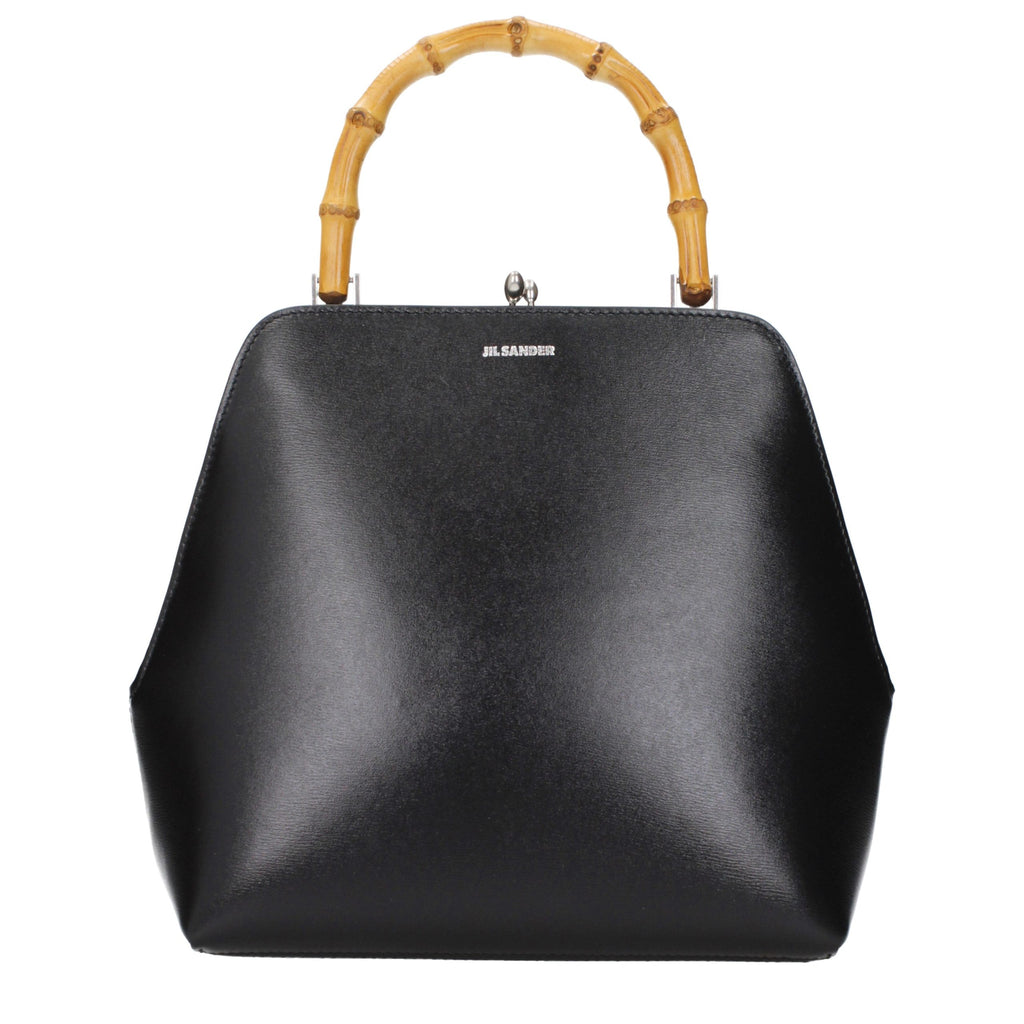 Jil Sander Schwarze Lederhandtasche
