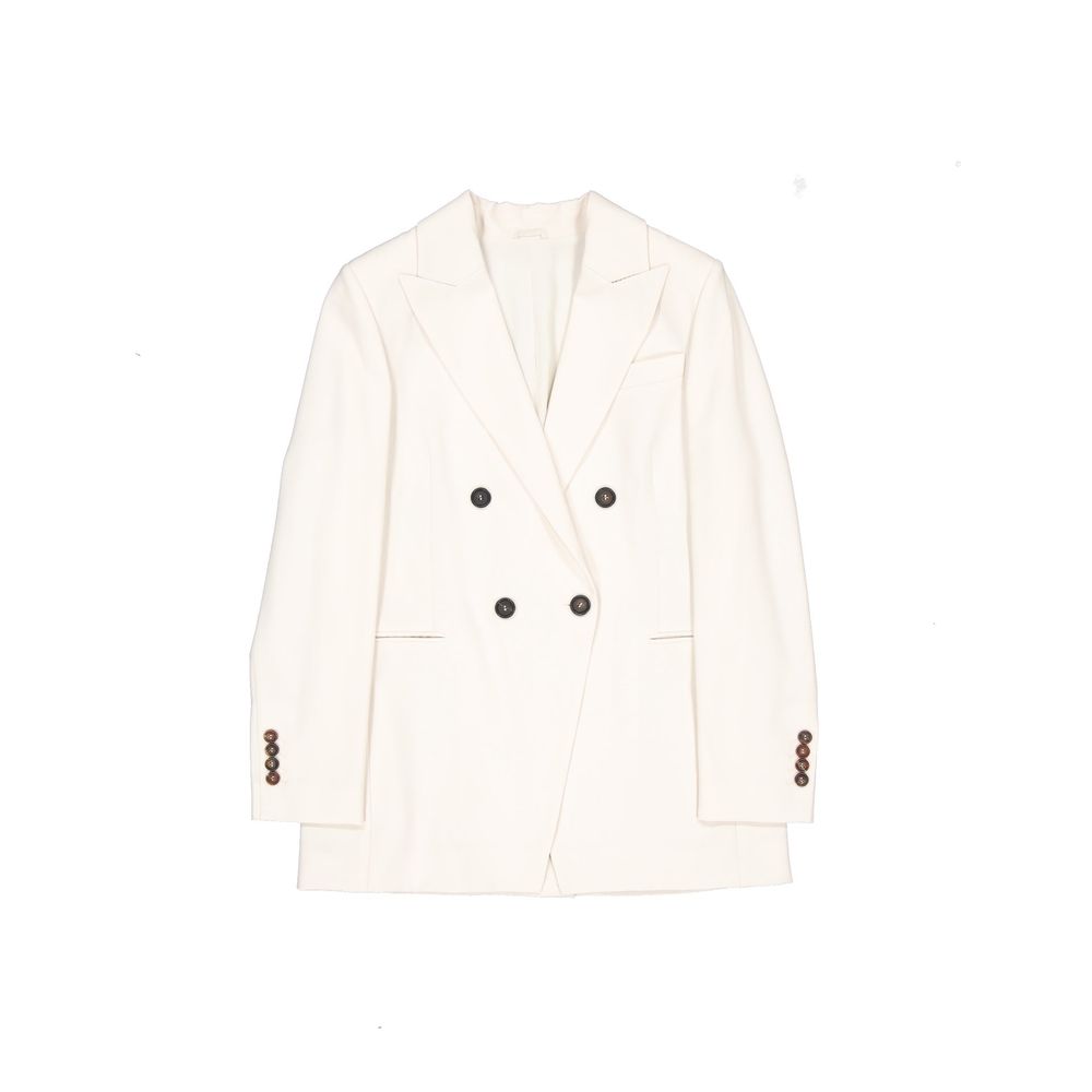 Brunello Cucinelli Weißer Blazer aus reiner Schurwolle