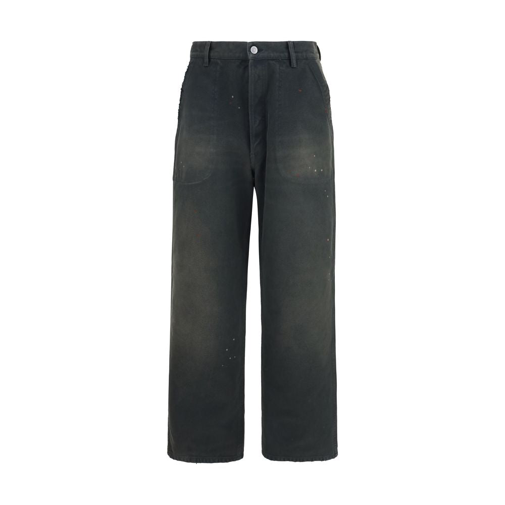 Maison Margiela Graue Baumwoll-Freizeithose