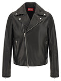 Diesel Schwarze Lederjacke aus Rindsleder