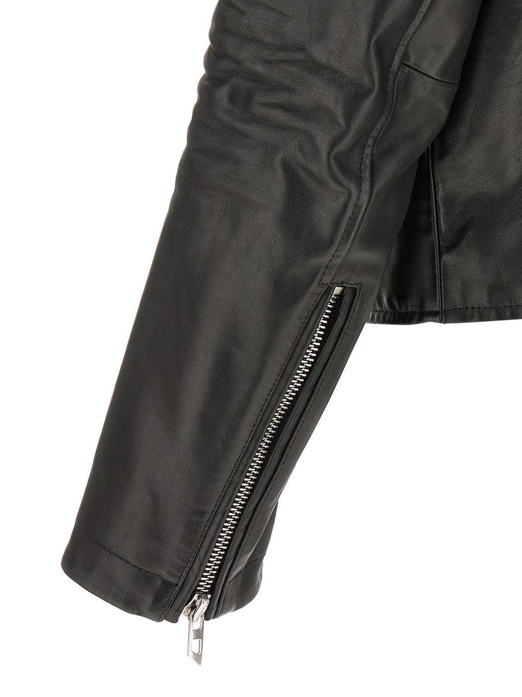 Diesel Schwarze Lederjacke aus Rindsleder
