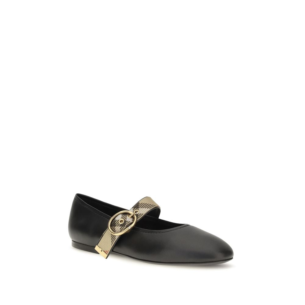 Burberry Schwarze Ballerinas aus Kalbsleder Bos Taurus
