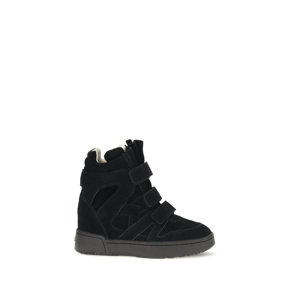 Isabel Marant Schwarze Bos Taurus Kalbsleder-Sneakers