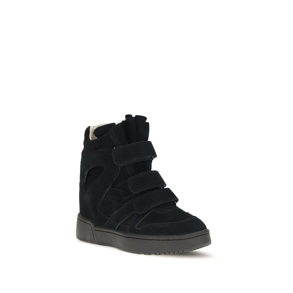 Isabel Marant Schwarze Bos Taurus Kalbsleder-Sneakers