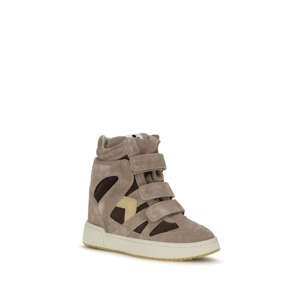 Isabel Marant Beige Calf Leather Bos Taurus High Top Sneakers