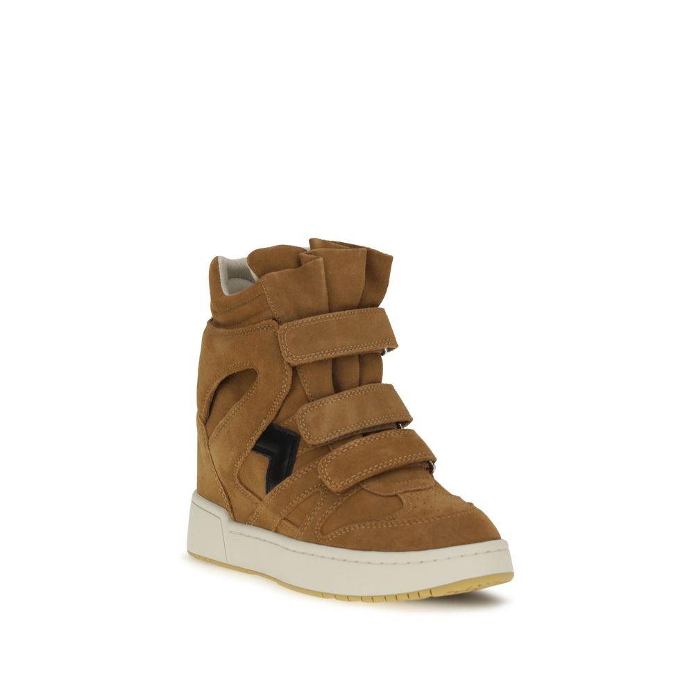 Isabel Marant Braune Kalbsleder Bos Taurus High-Top-Sneaker