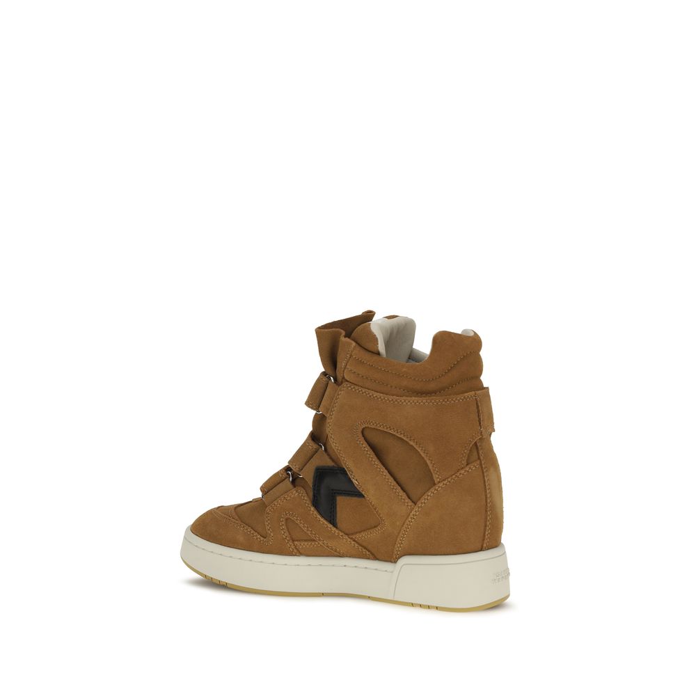 Isabel Marant Braune Kalbsleder Bos Taurus High-Top-Sneaker