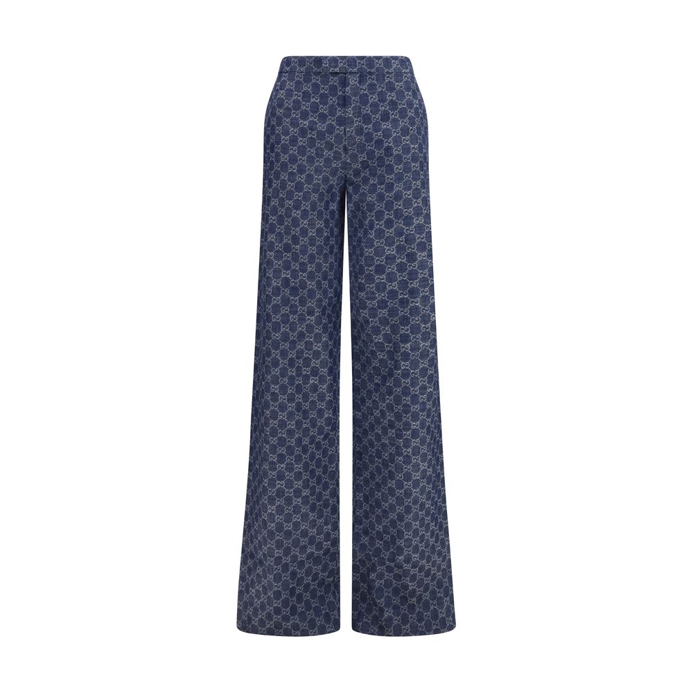 Gucci Blaue Baumwoll-Freizeithose