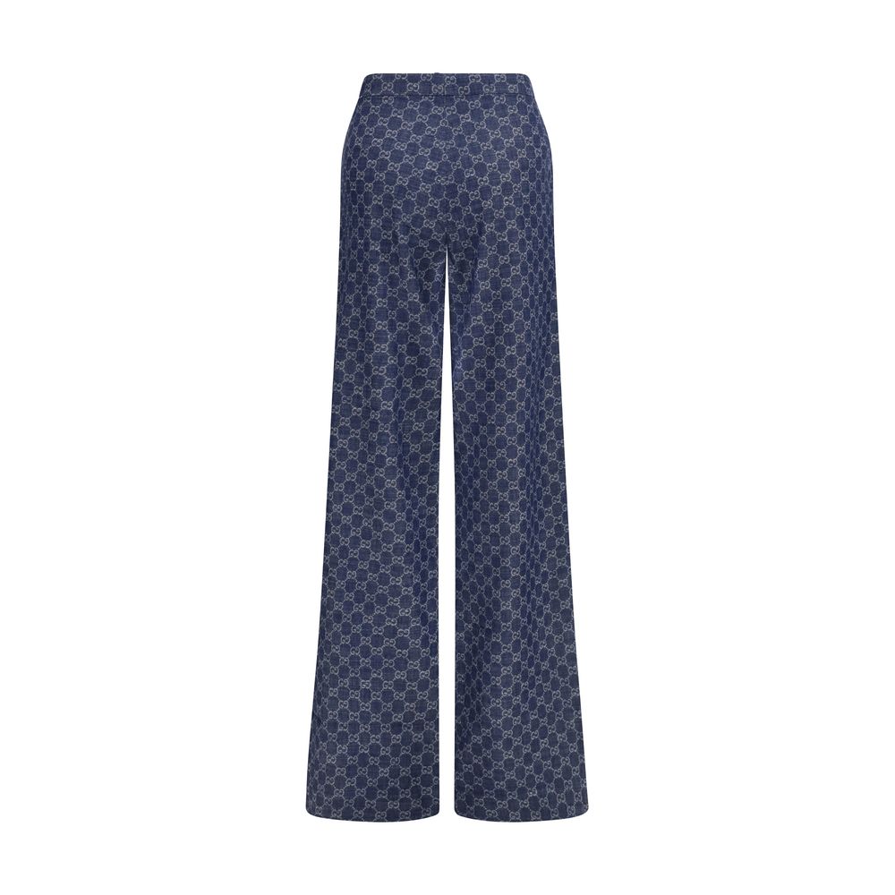 Gucci Blaue Baumwoll-Freizeithose