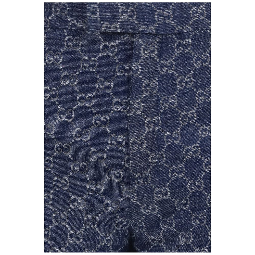 Gucci Blaue Baumwoll-Freizeithose