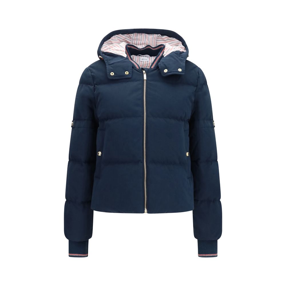 Thom Browne Blaue Baumwolljacke in voller Länge