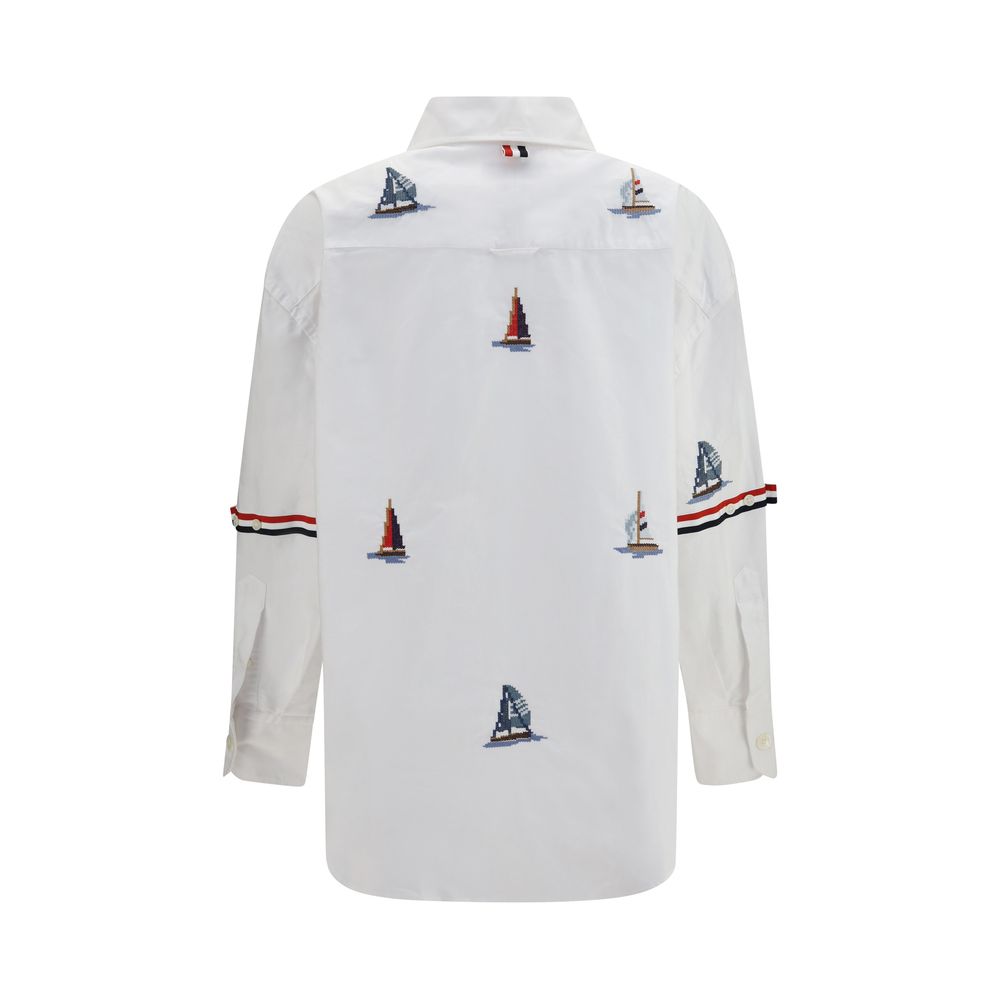 Thom Browne Weißes Baumwollhemd mit Muster