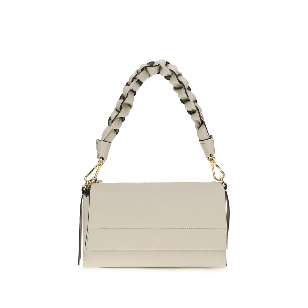 Coccinelle Beige Kalbsleder Bos Taurus Schultertasche