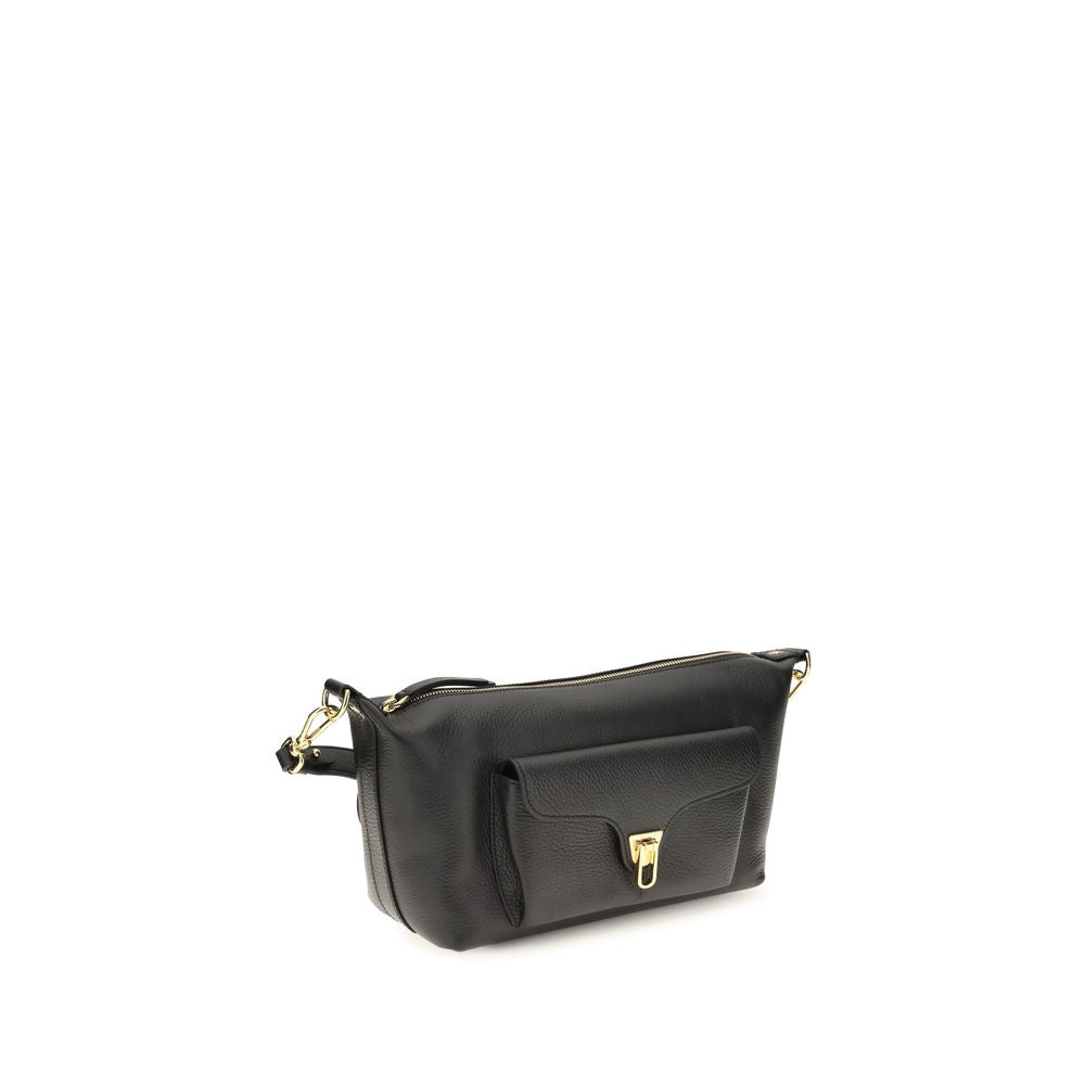 Coccinelle Schwarze Bos Taurus Kalbsleder Schultertasche