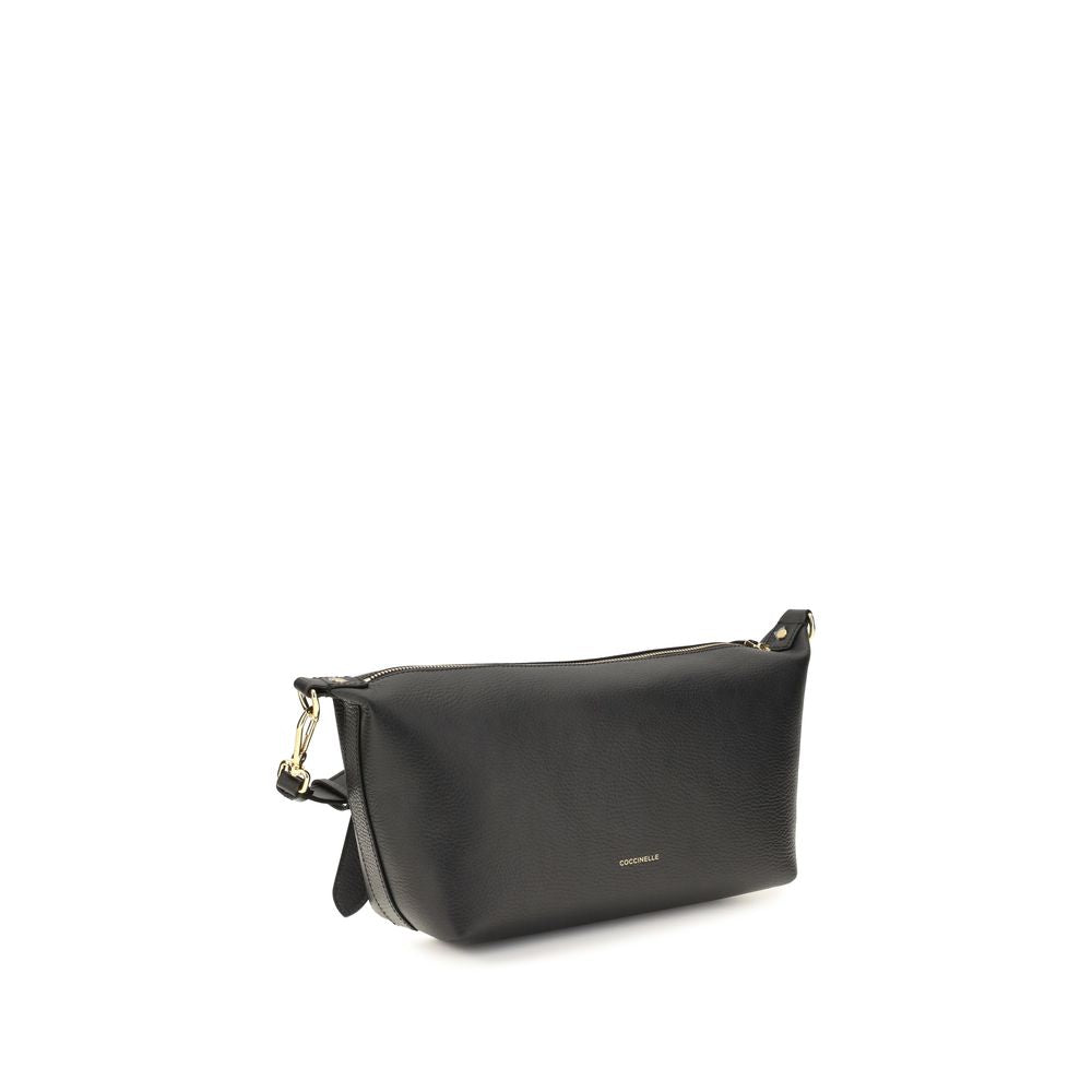 Coccinelle Schwarze Bos Taurus Kalbsleder Schultertasche