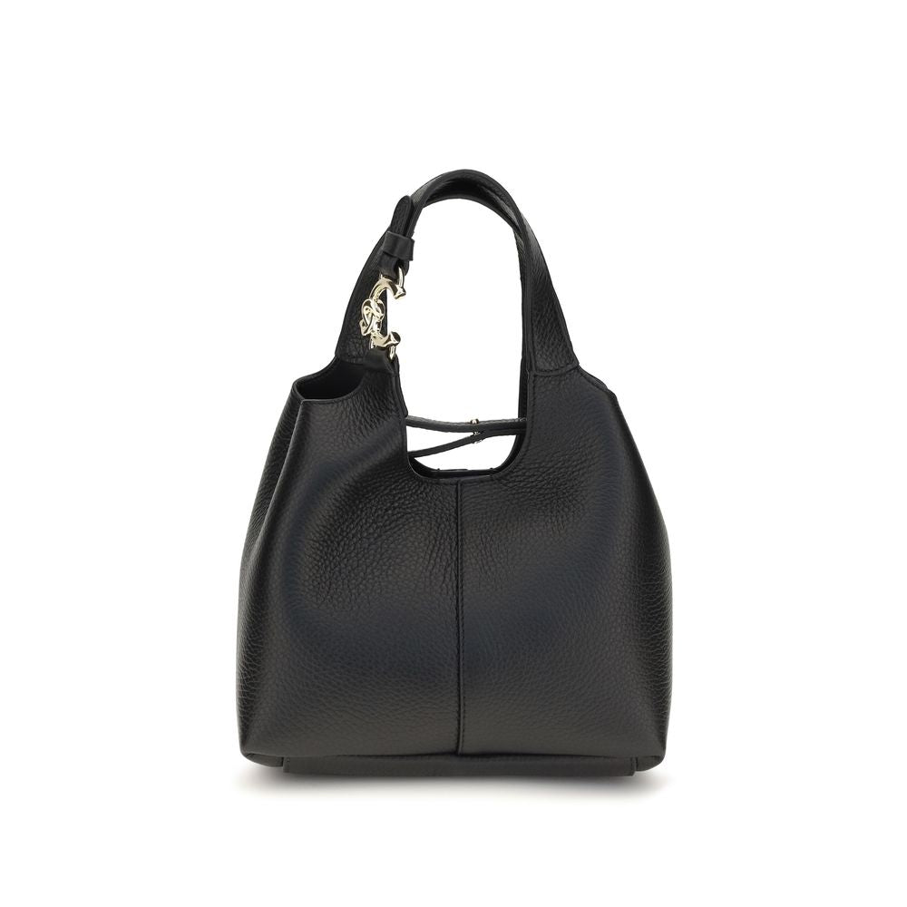 Coccinelle Schwarze Bos Taurus Kalbsleder Schultertasche