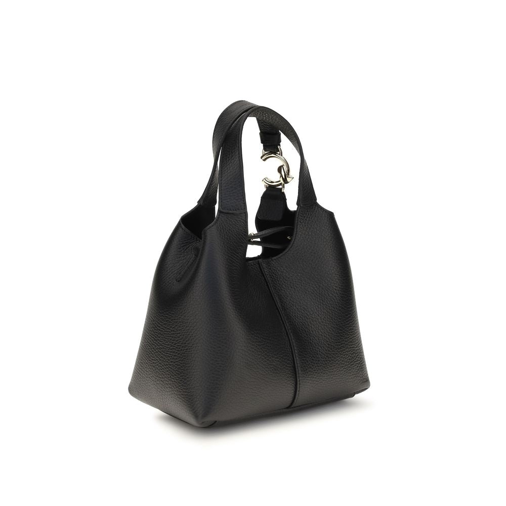 Coccinelle Schwarze Bos Taurus Kalbsleder Schultertasche