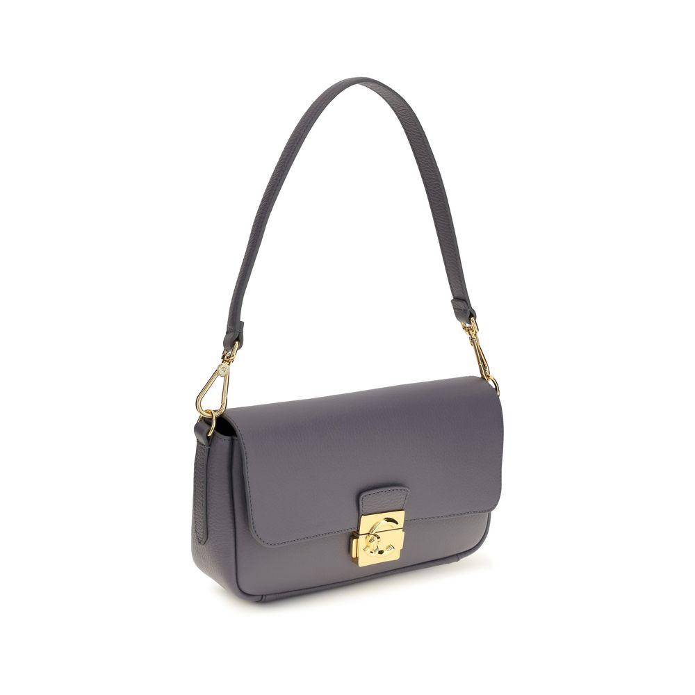 Coccinelle Schultertasche aus blauem Kalbsleder Bos Taurus