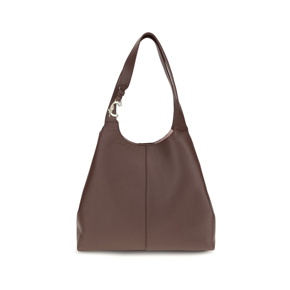 Coccinelle Beige Kalbsleder Bos Taurus Schultertasche